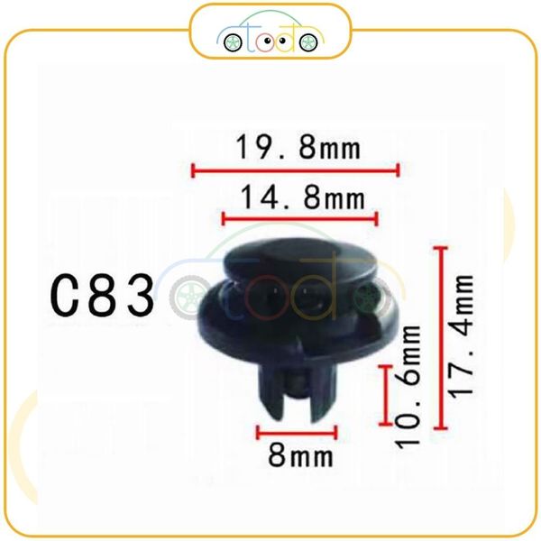 Chốt nhựa C83 dùng cho xe Honda/ Mitsubishi sản xuất với độ chính xác cao
