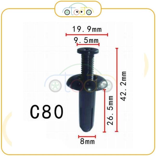 Chốt nhựa C80 dùng cho xe Mitsubishi sản xuất với độ chính xác cao
