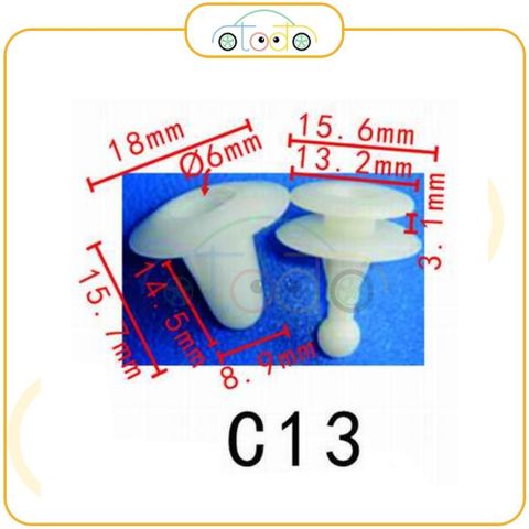 Chốt nhựa C13 dùng cho xe Isuzu/ Mazda/ Toyota sản xuất với độ chính xác cao