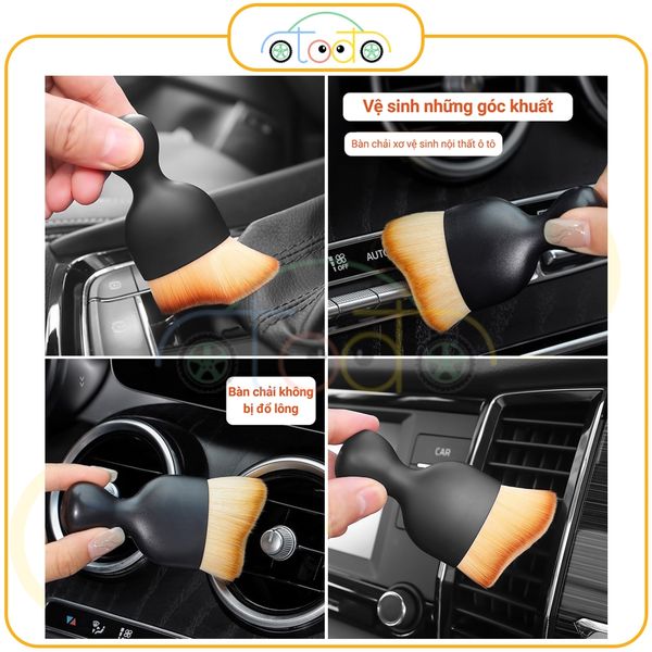 Bàn chải vệ sinh cửa gió điều hòa ô tô, nội thất gia đình, chổi quét bụi, dụng cụ vệ sinh lông mềm
