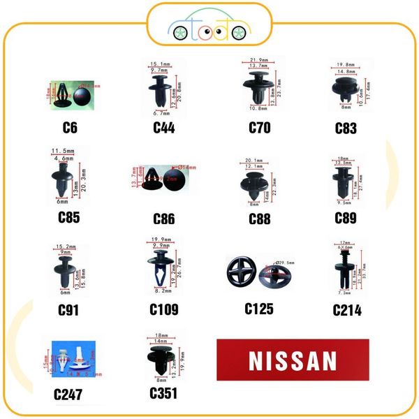 Chốt nhựa C89 dùng cho xe Nissan/ Toyota sản xuất với độ chính xác cao