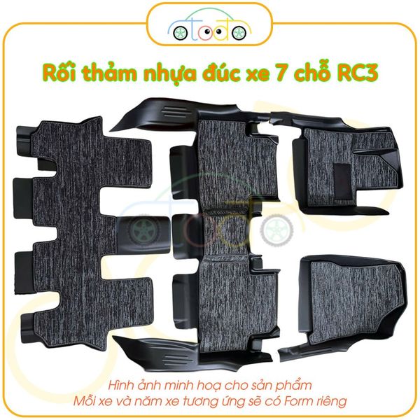 Bộ thảm rối sọc qua ngựa dành cho xe 7 chỗ Ford Everest năm 2022-2024 theo form thảm nhựa đúc