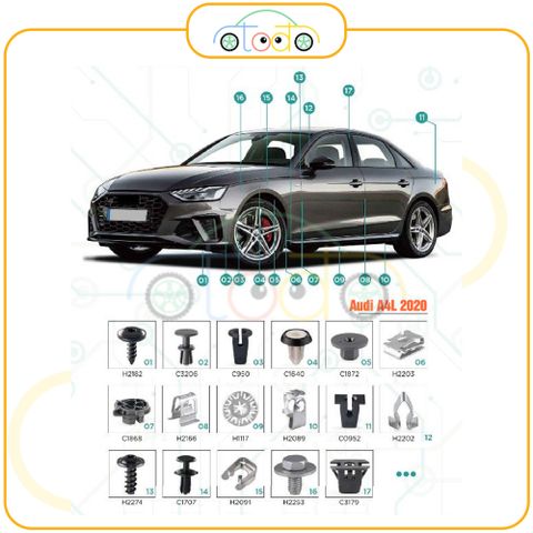 Chốt nhựa C3192 dùng cho xe Audi sản xuất với độ chính xác cao