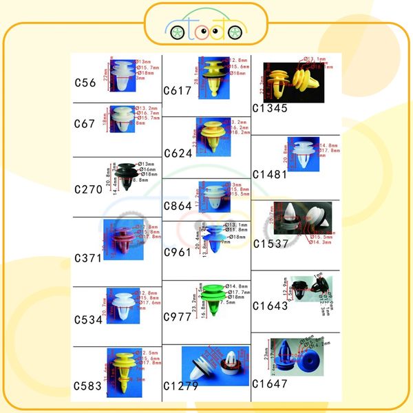 Chốt nhựa C569 dùng cho xe Ford/ General Motors/ Nissan sản xuất với độ chính xác cao