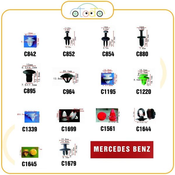 Chốt nhựa C3373 dùng cho xe Benz sản xuất với độ chính xác cao