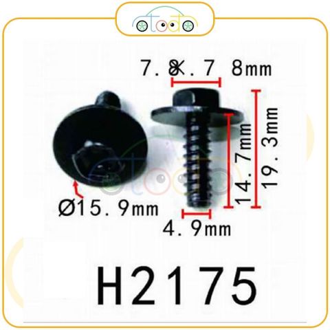 Chốt nhựa H2175 dùng cho xe Mazda sản xuất với độ chính xác cao