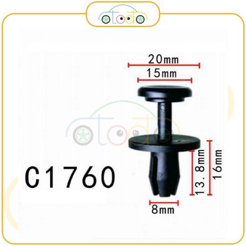 Chốt nhựa C1760 dùng cho xe Peugeot/ Citroen sản xuất với độ chính xác cao