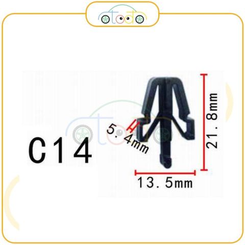 Chốt nhựa C14 dùng cho xe Ford/ Honda/ Isuzu/ Mitsubishi sản xuất với độ chính xác cao