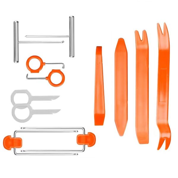 Bộ dụng cụ 12 món  tháo lắp tấm ốp cửa xe, tấm ốp trần, nẹp nhựa dành cho người làm nội thất ô tô