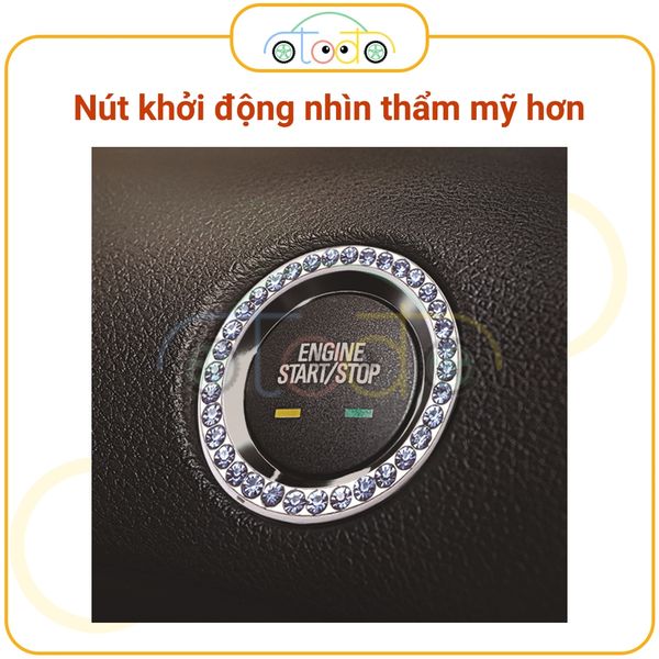 Vòng trang trí nút khởi động ô tô, vòng dán nút khởi động xe hơi