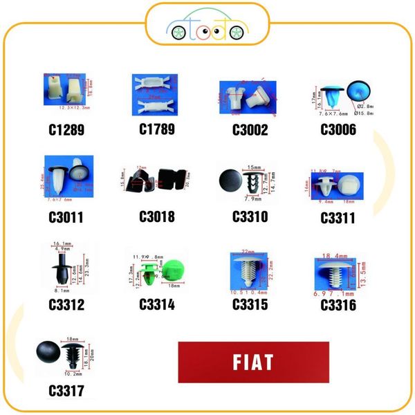 Chốt nhựa C3314 dùng cho xe Fiat sản xuất với độ chính xác cao