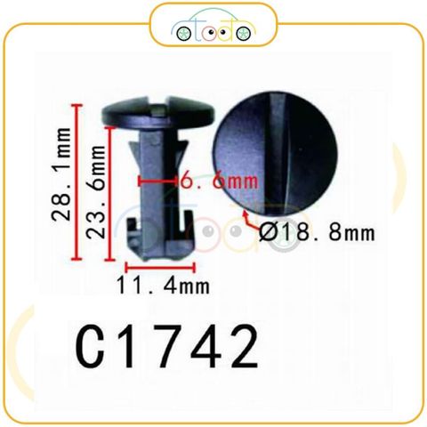 Chốt nhựa C1742 dùng cho xe Land Rover sản xuất với độ chính xác cao