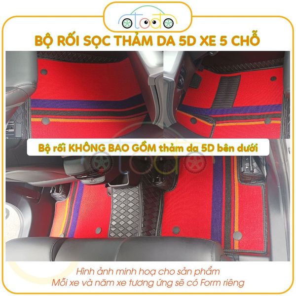 Bộ thảm rối sọc qua ngựa dành cho xe 5 chỗ Kia Sonet năm 2021-2024 theo form thảm da