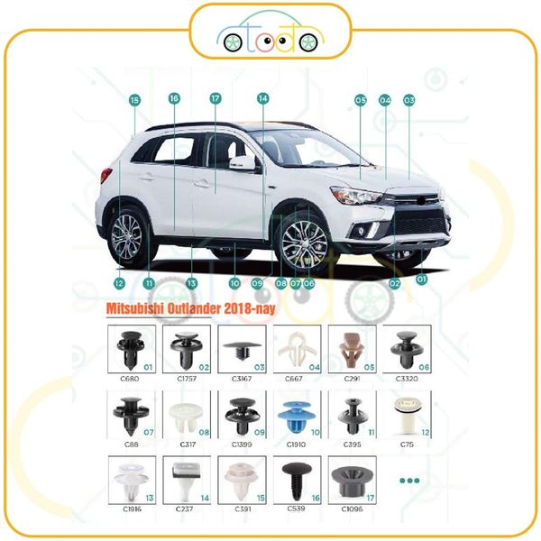 Chốt nhựa C67 dùng cho xe General Motors/ Honda/ Mitsubishi/ Isuzu/ Toyota sản xuất với độ chính xác cao