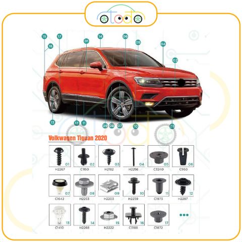 Chốt nhựa C3196 dùng cho xe Volkswagen sản xuất với độ chính xác cao