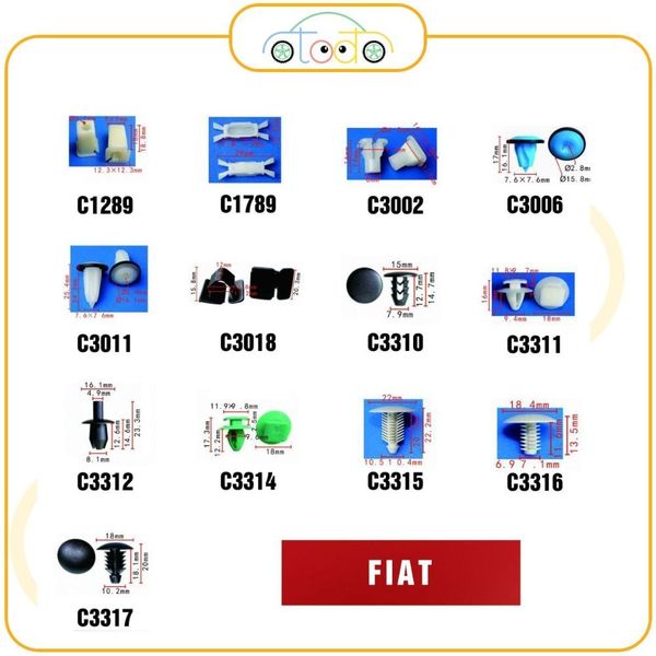Chốt nhựa C3310 dùng cho xe Fiat sản xuất với độ chính xác cao