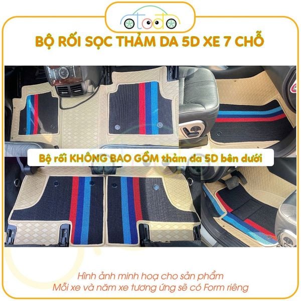 Bộ thảm rối sọc qua ngựa dành cho xe 7 chỗ Toyota Veloz năm 2022-2024 theo form thảm da