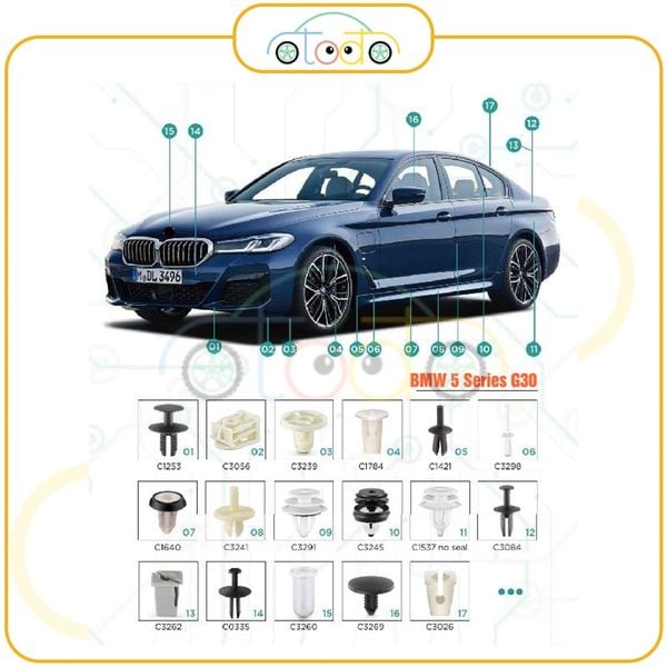 Chốt nhựa C1432 dùng cho xe BMW sản xuất với độ chính xác cao