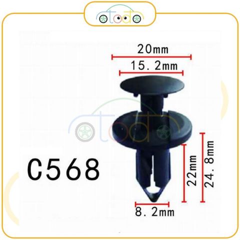Chốt nhựa C568 dành cho xe Chrysler/ Ford/ Volkswagen/ GM/ Renault/ Land Rover  sản xuất với độ chính xác cao
