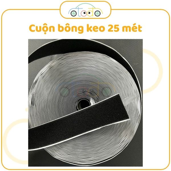 Cuộn 25 MÉT Velcro, băng dính gai, khóa nhám, tape có keo sẵn