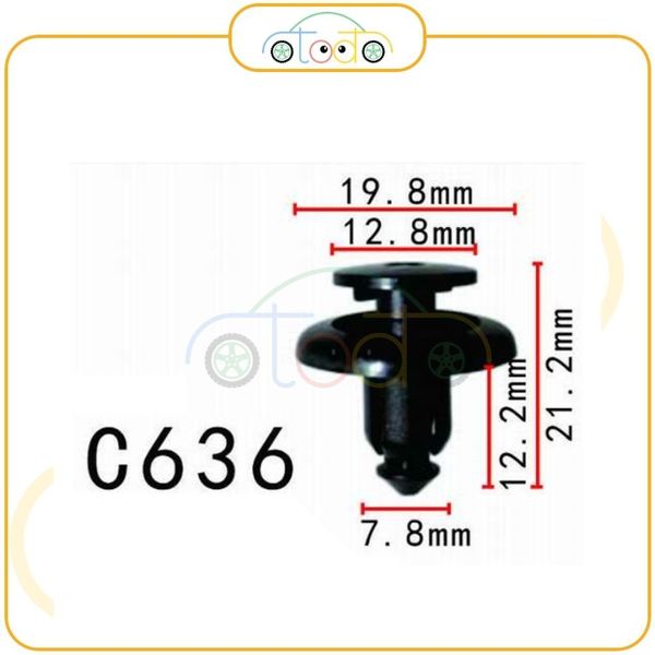 Chốt nhựa C636 dùng cho xe Mazda sản xuất với độ chính xác cao