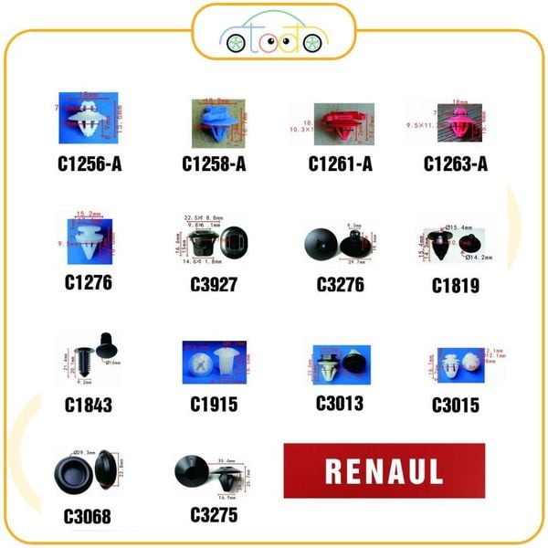 Chốt nhựa C3013 dùng cho xe Renault sản xuất với độ chính xác cao