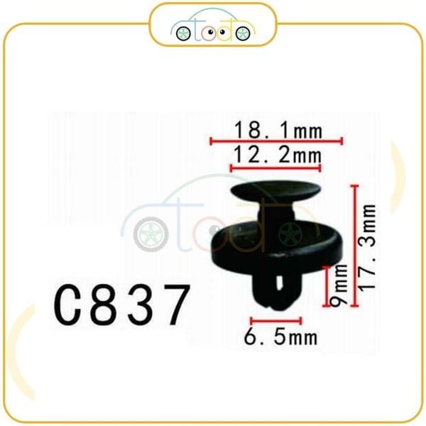 Chốt nhựa C837 dùng cho xe General Motors/ Subaru/ Toyota sản xuất với độ chính xác cao