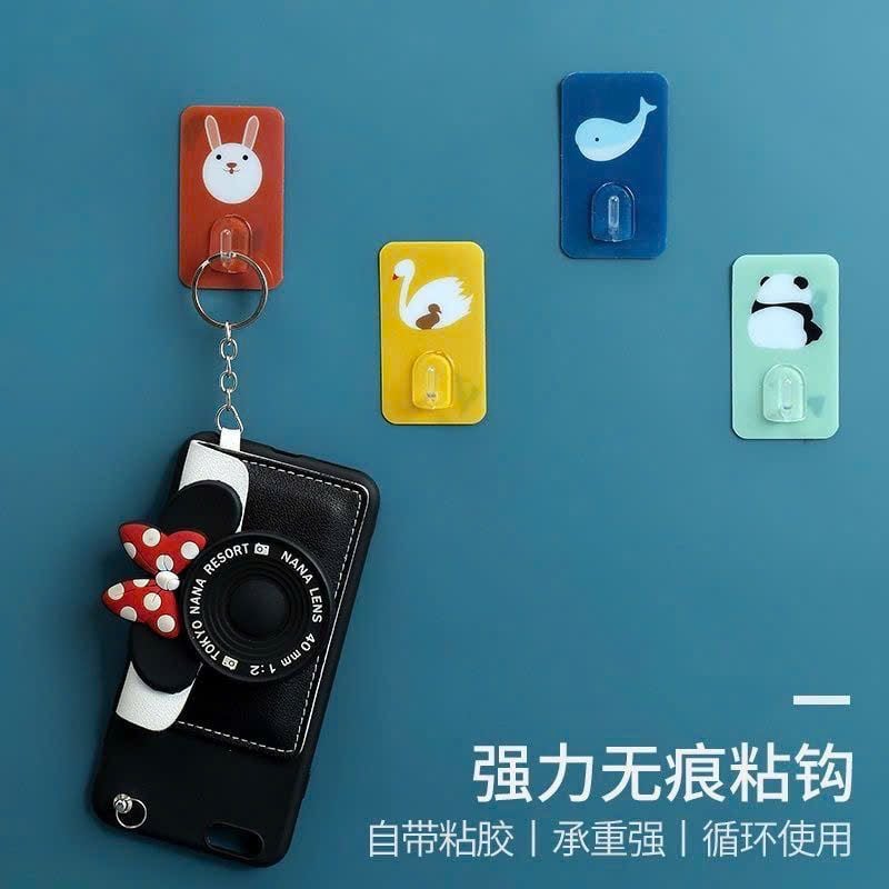  Móc Treo Đồ Dán Tường In Hình Động Vật 