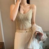  Áo 2 Dây Len Dệt Kim Có Mút Đệm 