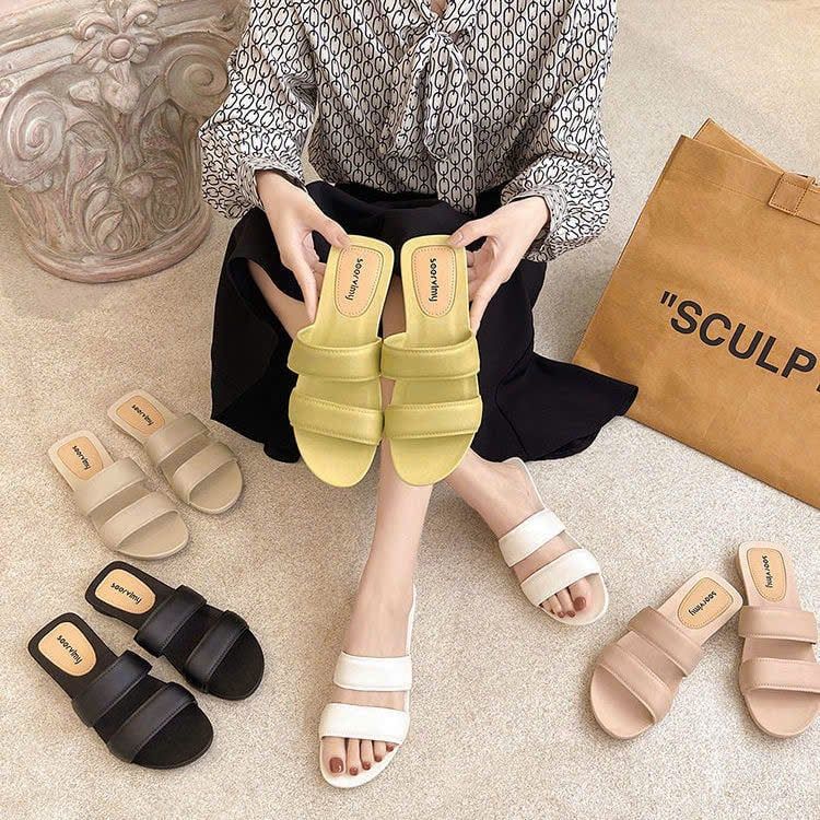  Dép Nữ Mũi Tròn Đế Mềm Chống Trượt 