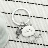  Móc Khoá Inox Cá Mèo 