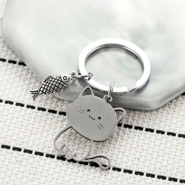  Móc Khoá Inox Cá Mèo 