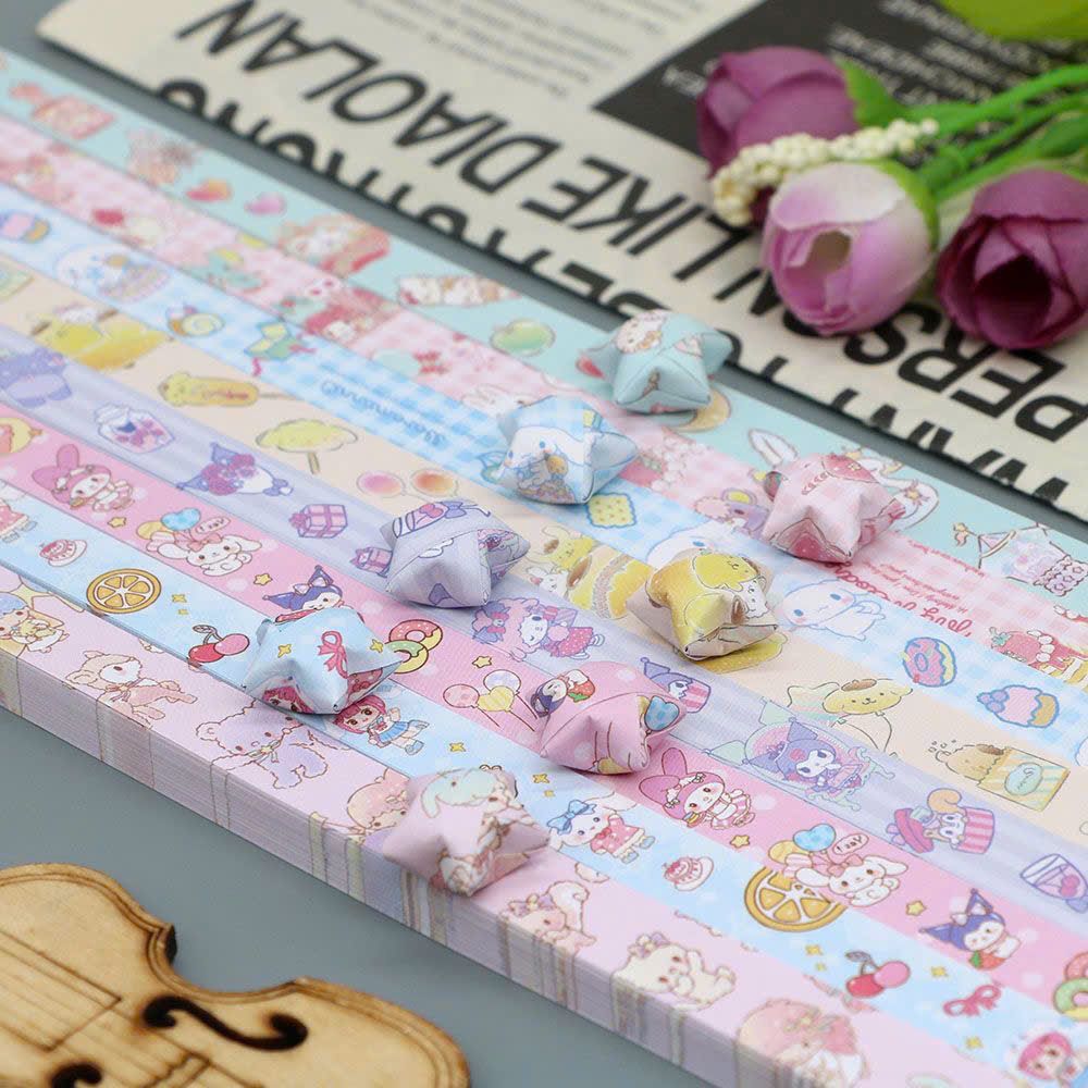  Giấy Gấp Hình Ngôi Sao Nhiều Hoạ Tiết 