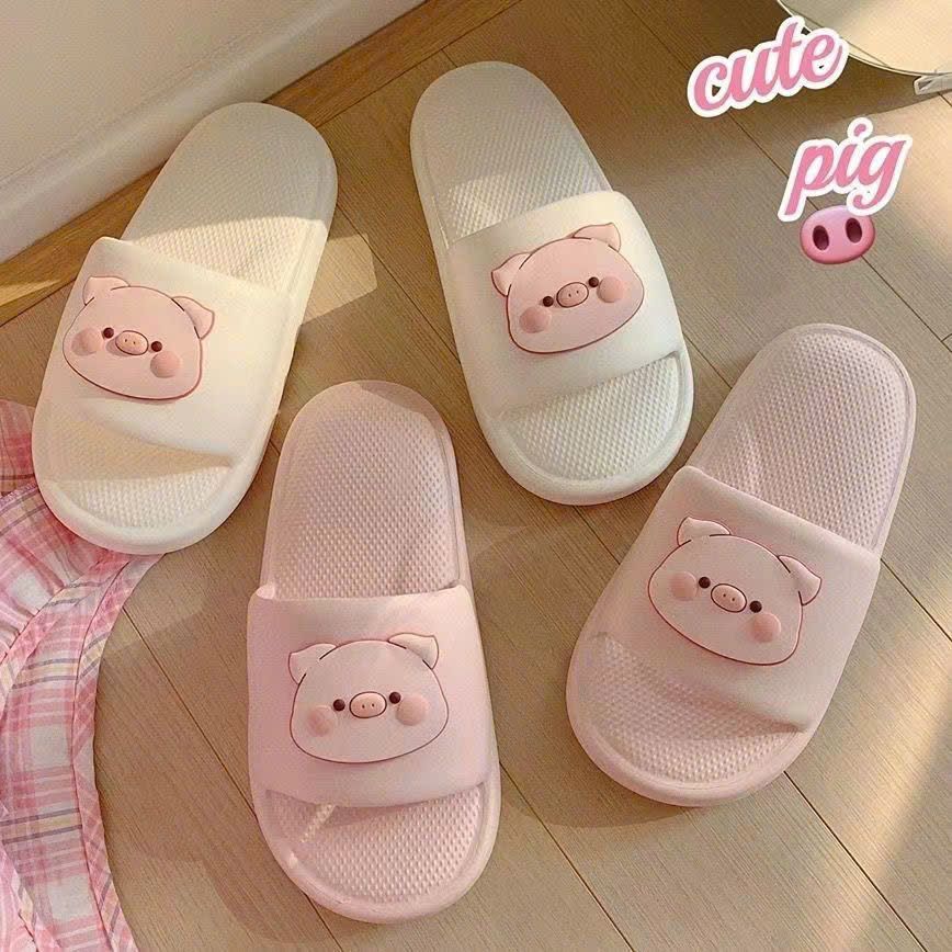  Dép Quai Ngang Nữ Siêu Êm Mềm Hình Pig 