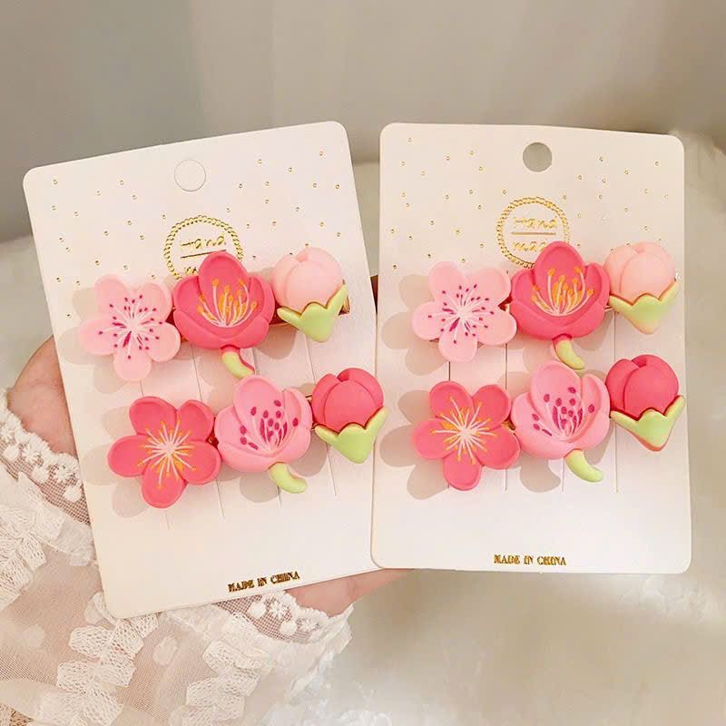 Kẹp Tóc Hoa Đào Màu Hồng 