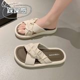  Dép nữ quai nhún chéo cá tính 