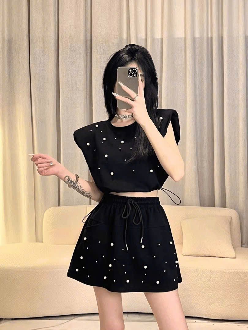  Set Quần Mix Áo Rút Eo 