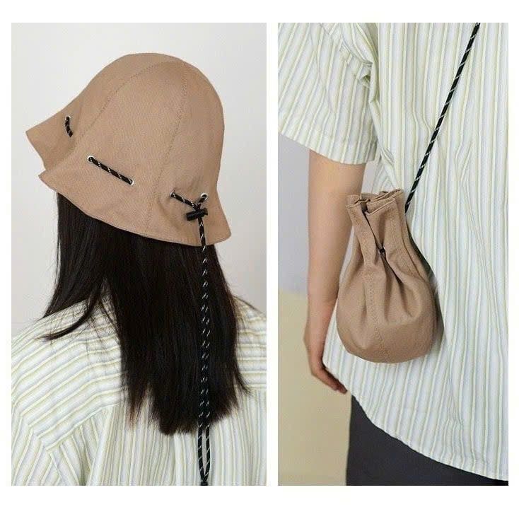  Nón Bucket 2 In 1 Dây Rút Thành Túi Đeo 
