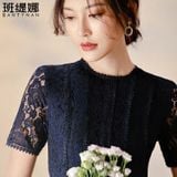  Đầm Ren Đen Họa Tiết 