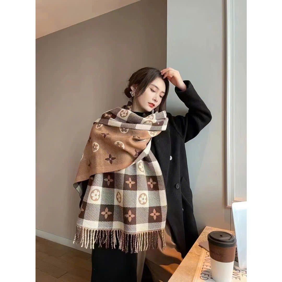  Khăn Quàng Choàng Cổ Len 2 Mặt 