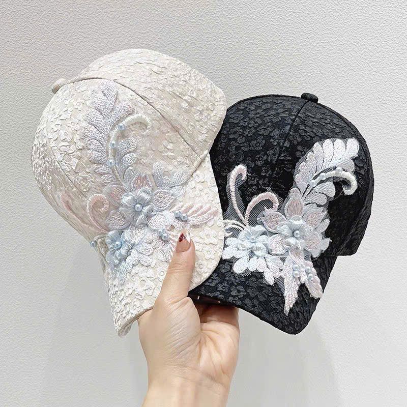  Mũ Lưỡi Trai Thêu Hoa Nổi 