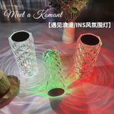  Đèn Ngủ Cảm Ứng Pha Lê Hoa Hồng 