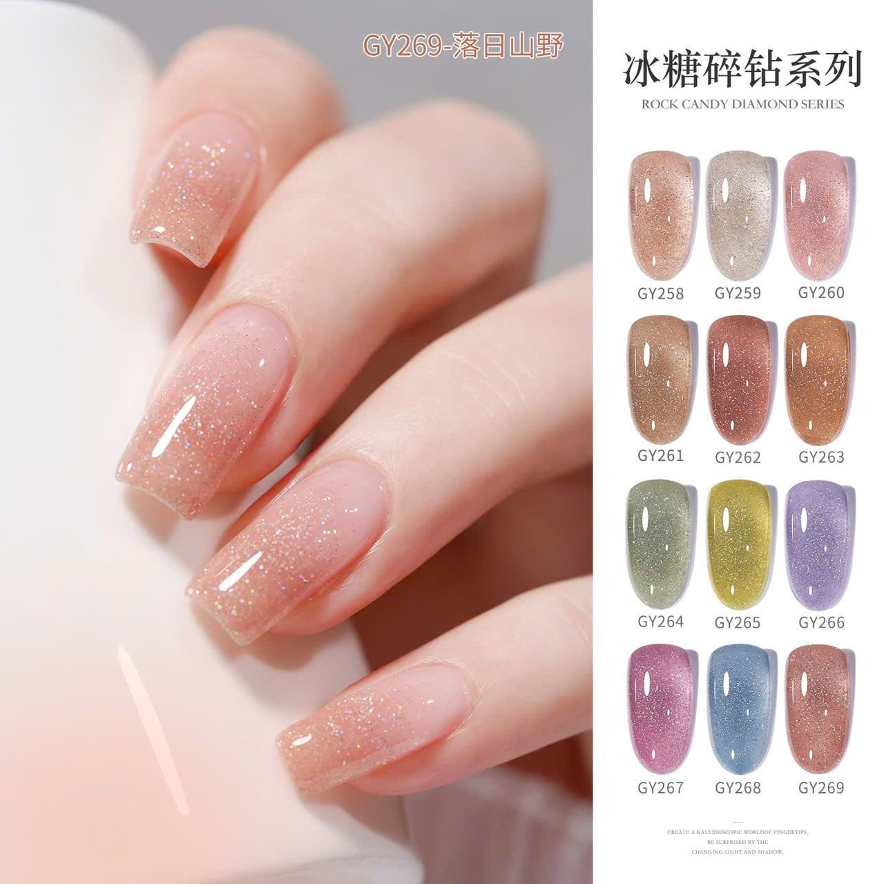  Gel Sơn Móng Tay Trong Suốt Màu Nhũ 