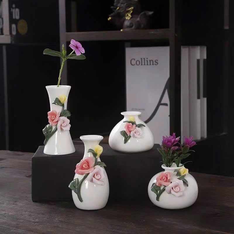  Bình Sứ Đắp Nổi Hoa Cao Cấp 
