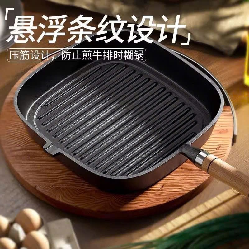  Chảo Gang Nướng Thịt Chống Dính Đa Năng 