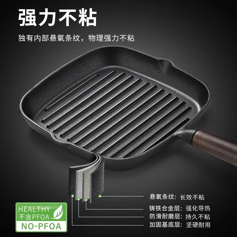  Chảo Gang Nướng Thịt Chống Dính Đa Năng 