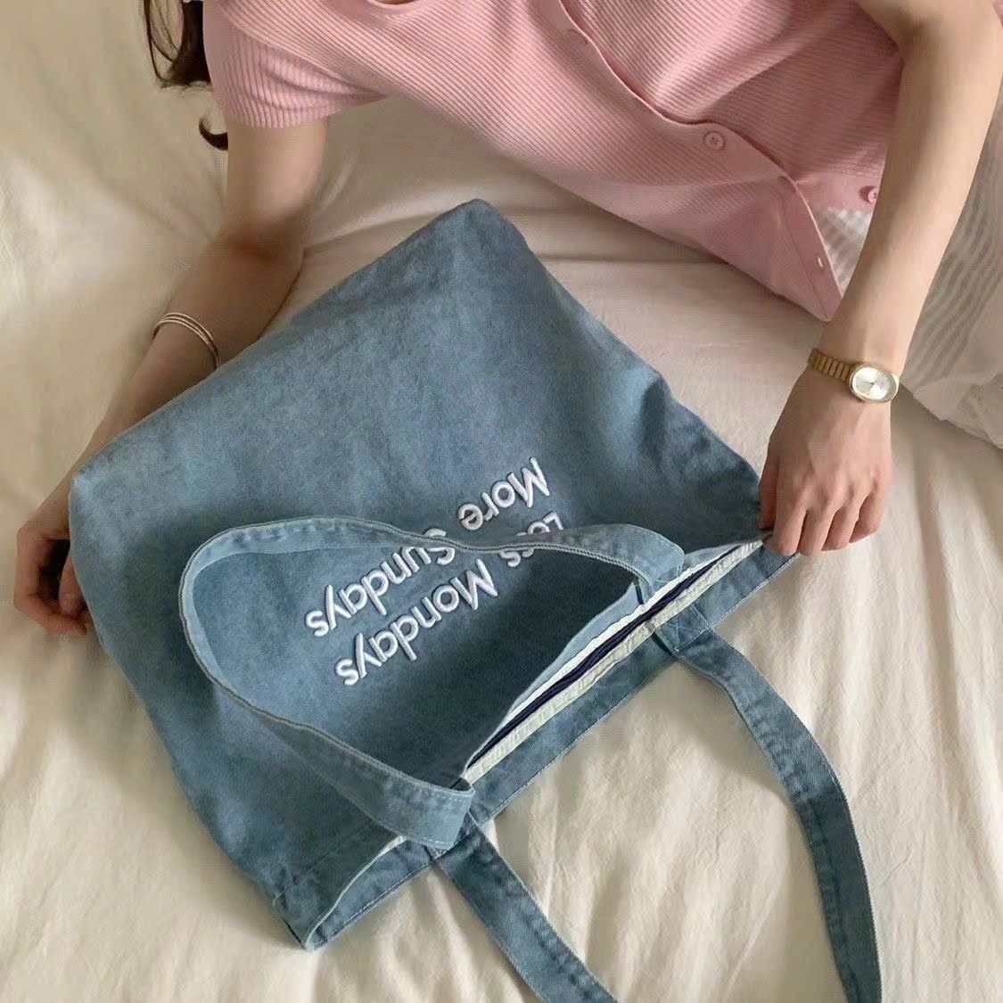  Túi Tote Vải Jean 