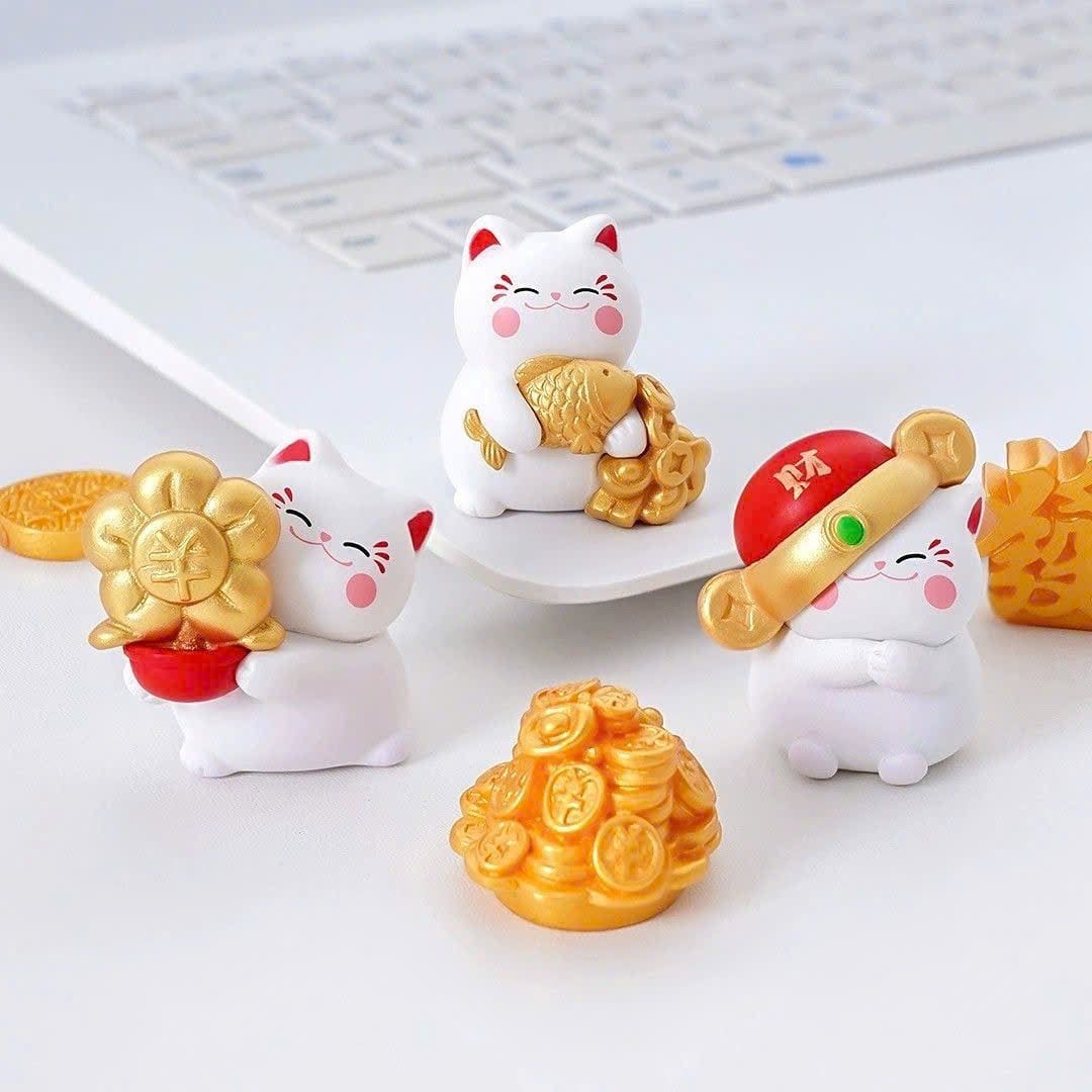  Mèo Chiêu Tài Mini Trưng Bàn Làm Việc 