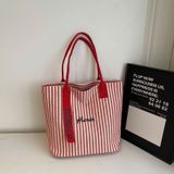  Túi Vải Tote Sọc Cỡ Lớn 