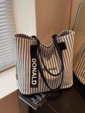  Túi Vải Tote Sọc Cỡ Lớn 